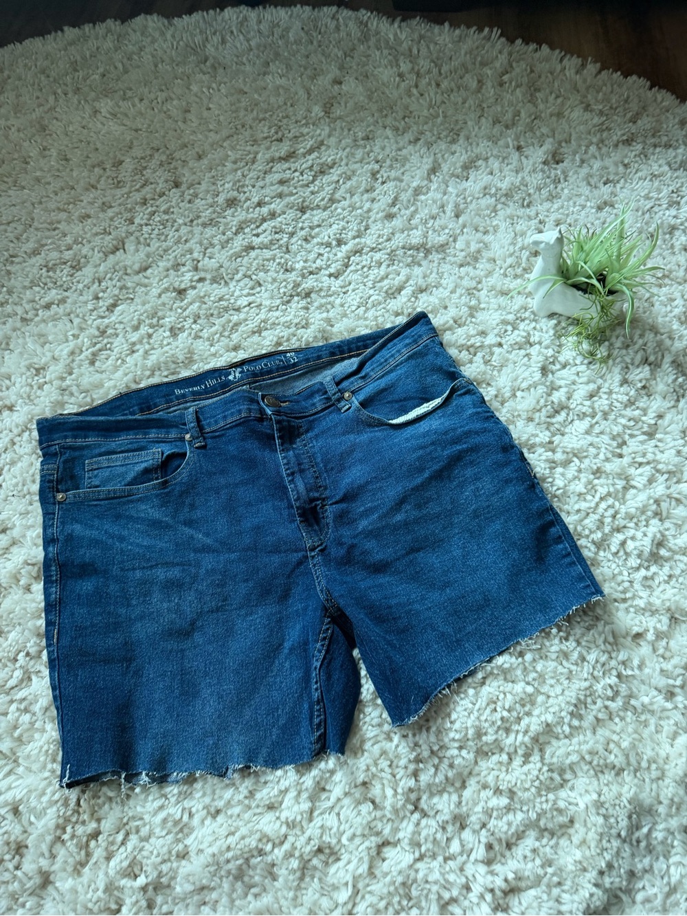 Beverly Hills Polo Club Dark Blue Denim Cutoff Shorts